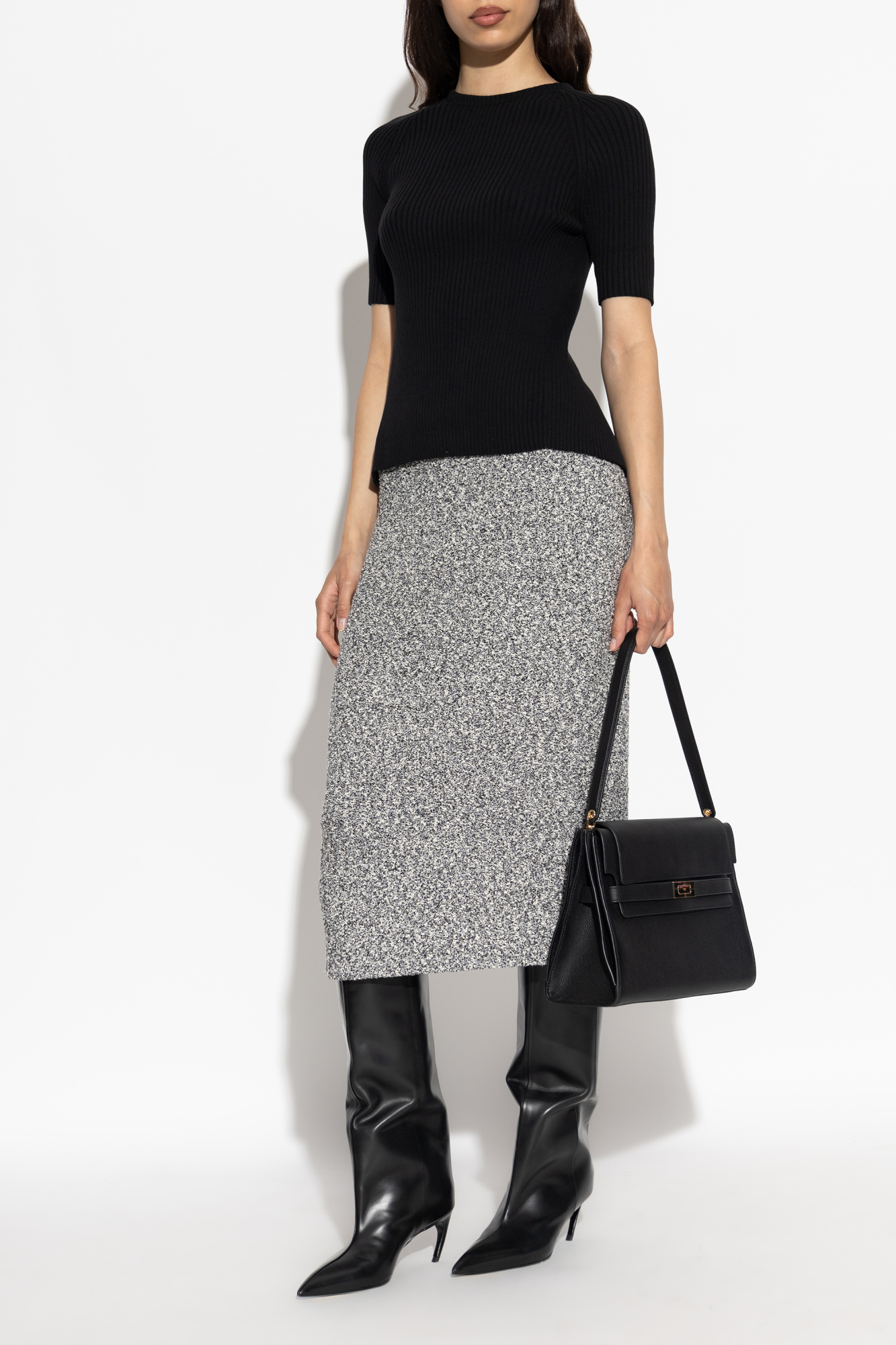スカート Tory Burch FW25 Tweed skirt (170830 002) Grey Skirt with an elastic waistband Tory Burch - Vitkac